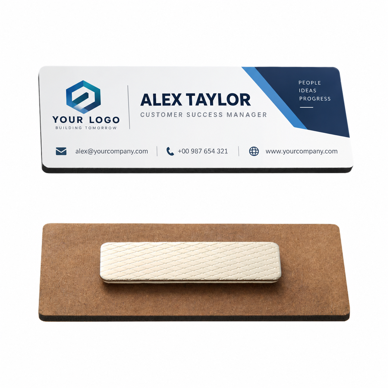 MDF Rectangle Name Badge + Magnet