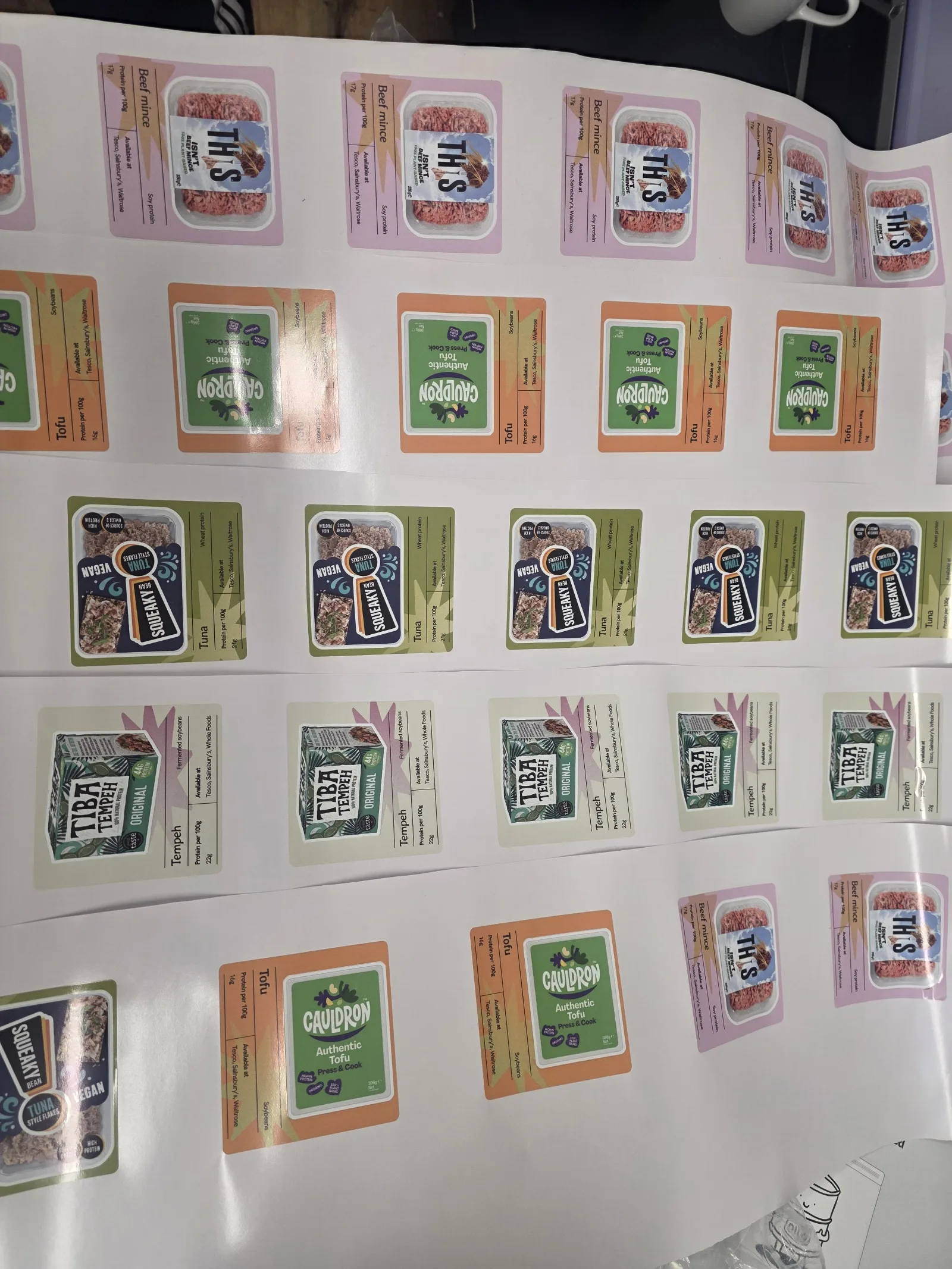 Full sheets of printed designs from the IT Wheel Roland printer