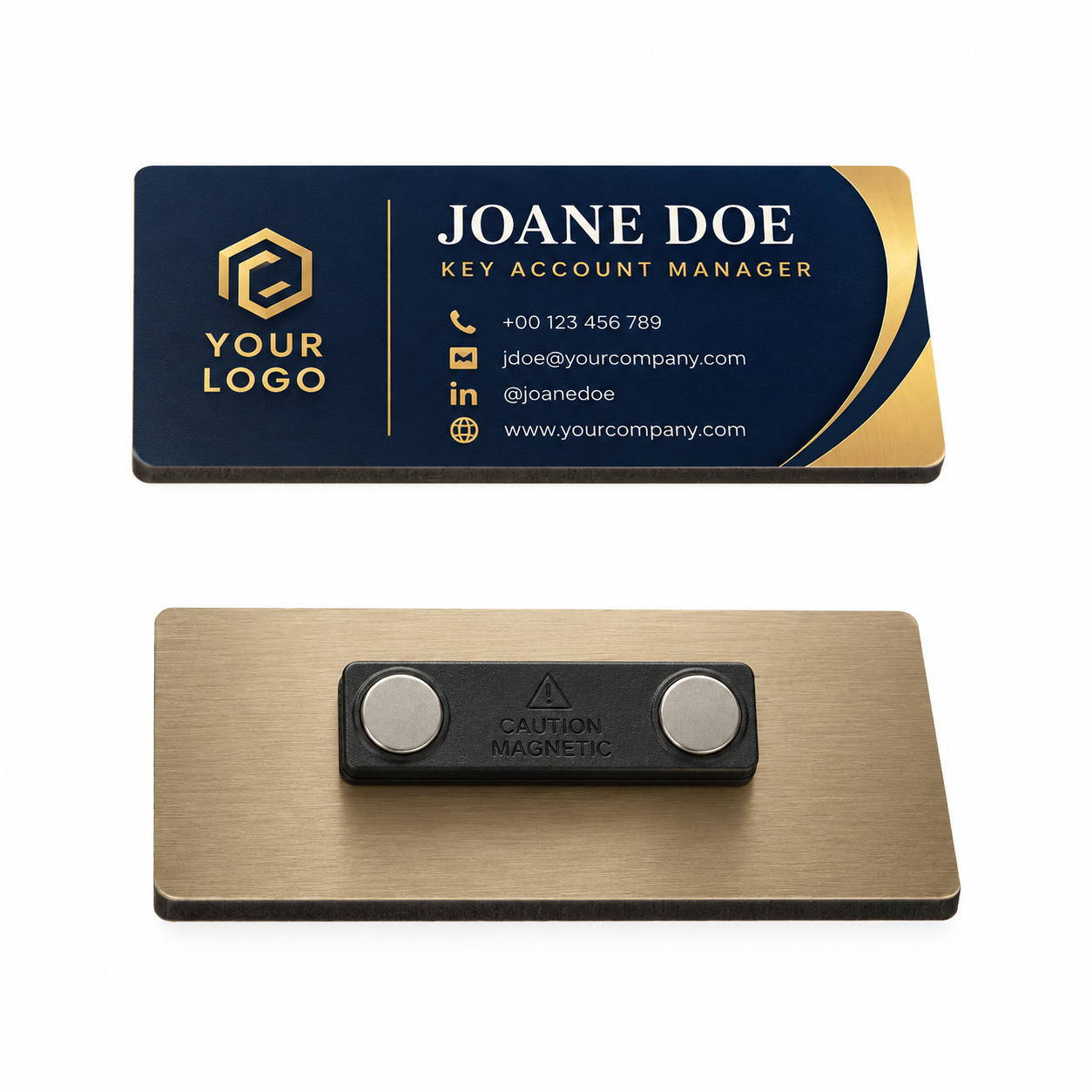 MDF Rectangle Name Badge + Pin