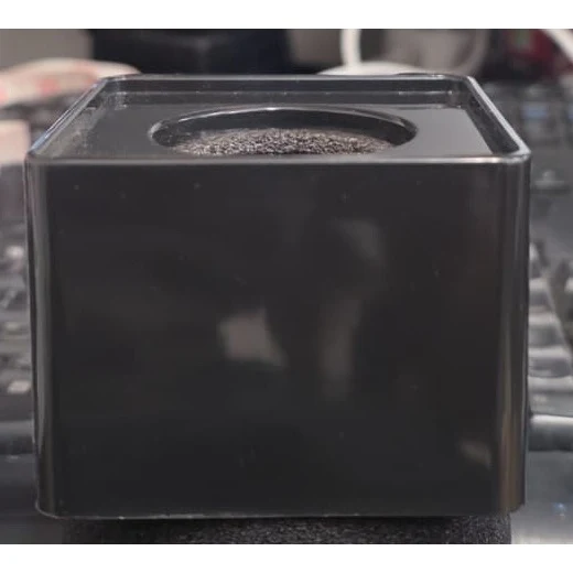 Blank black 4-sided broadcast microphone flag, ready for your logo — IT Wheel London