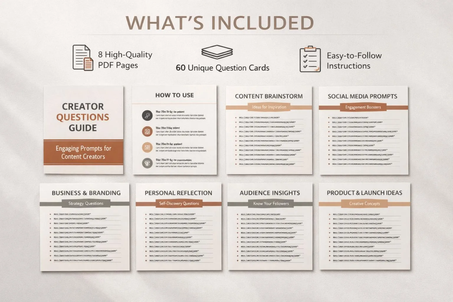 Podcast Question Cards Printable | Interview Prompts for Podcasters & Content Creators | Instant Download
