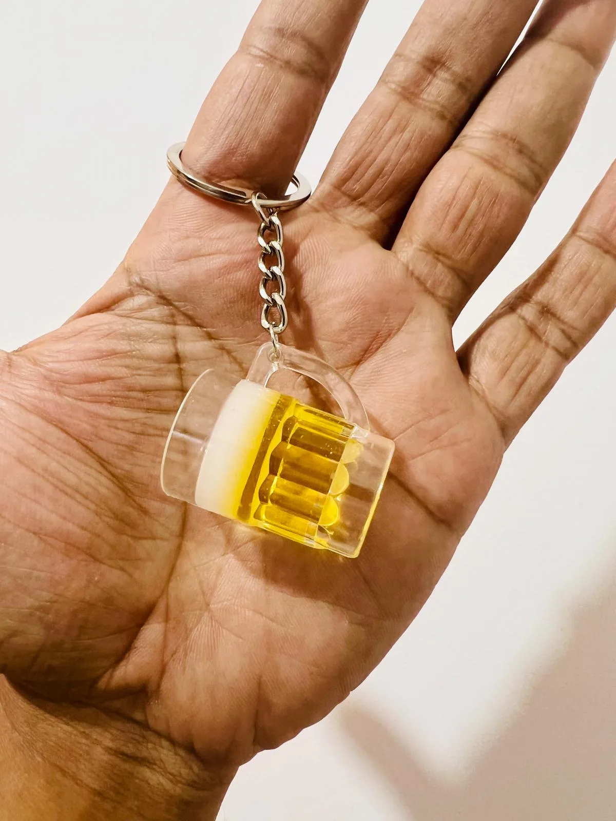 3D Beer Glass Keychain, Novelty Keyring, Fun Gift