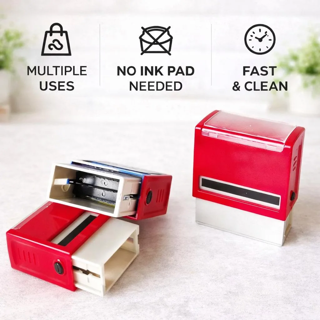 Personalised Self Inking Stamp – Return Address or Logo Stamp for Small Business Packaging