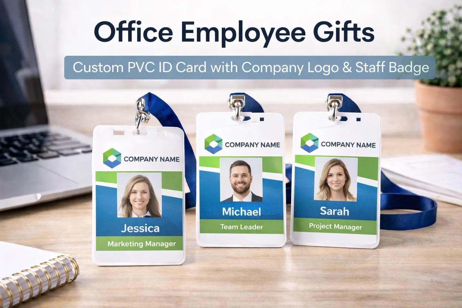 Office Employee Gifts – Custom Logo PVC ID Card, Staff Name Badge