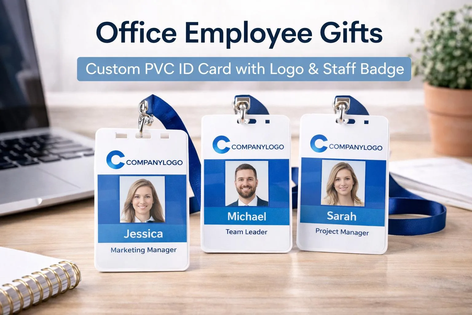 Office Employee Gifts – Custom Logo PVC ID Card, Staff Name Badge