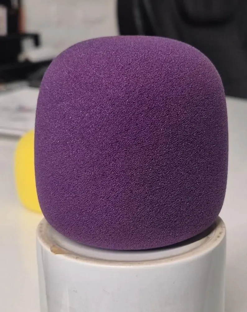 Blank purple Rode Wireless Go II foam windshield, unprinted