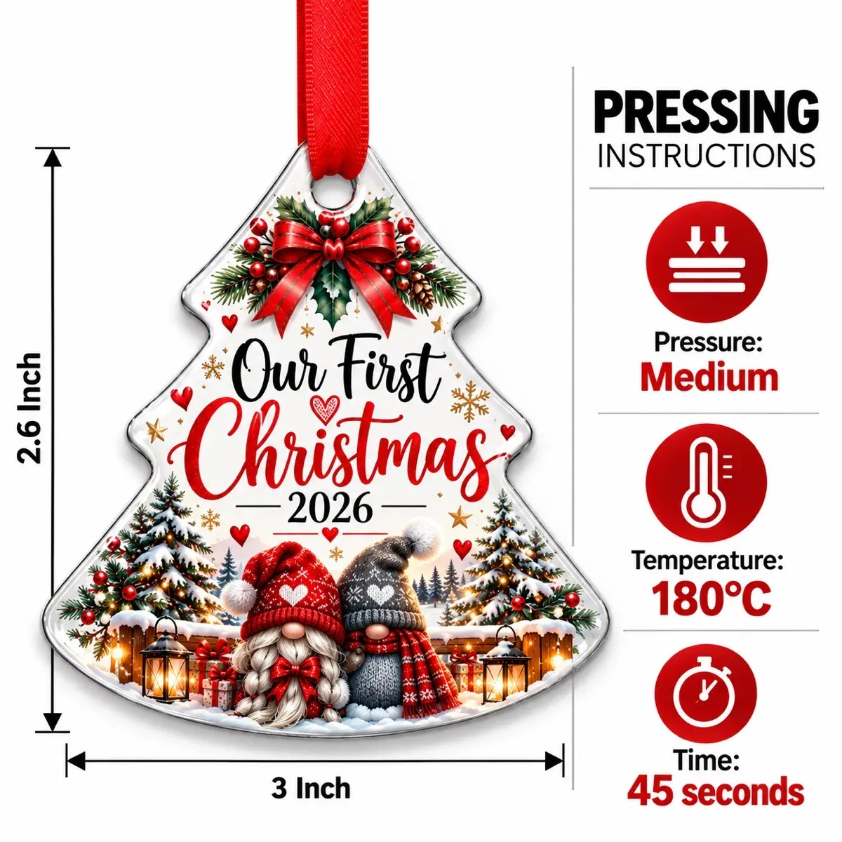 Personalised double-sided aluminium Christmas tree decoration
